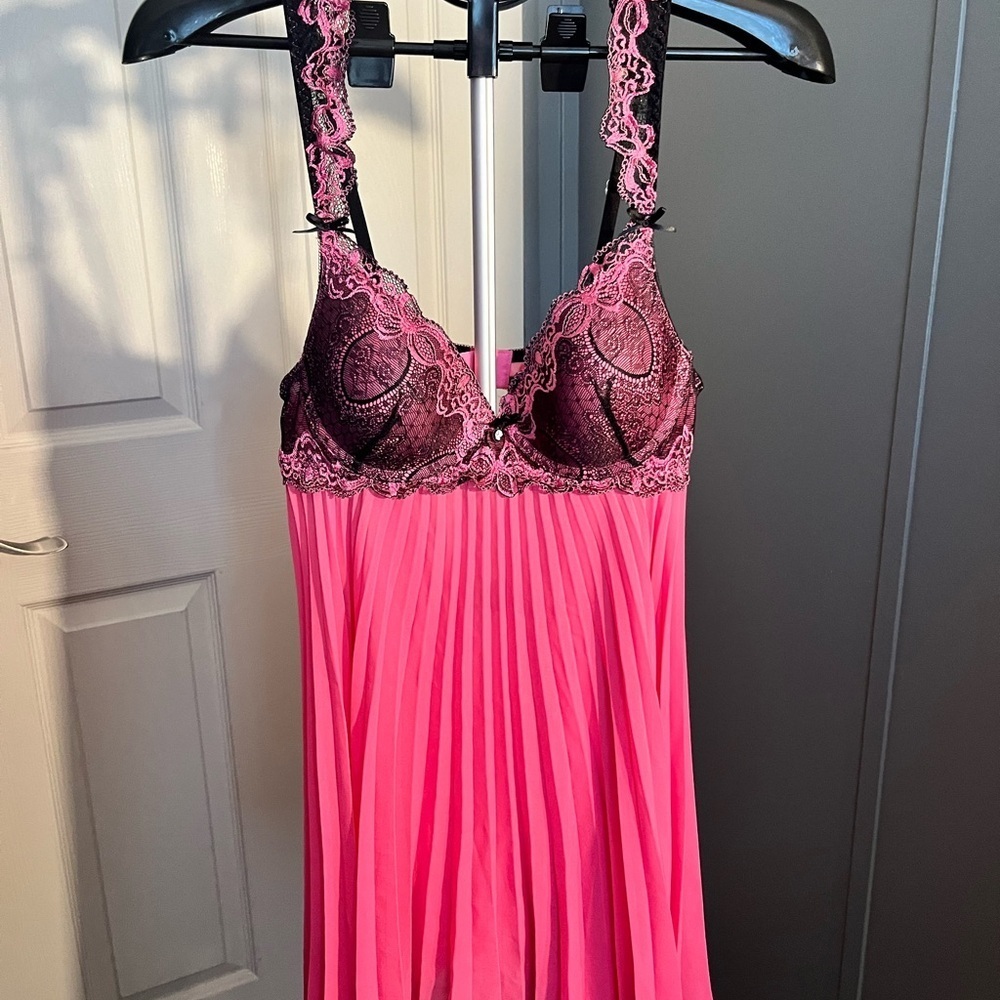 Elegant Pink Lace Nightgown